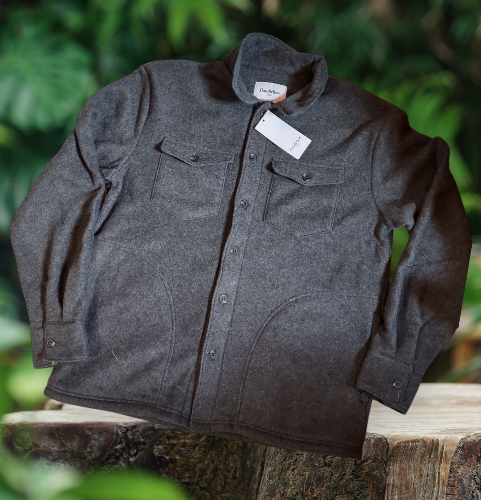 Goodfellow & Co Charcoal Gray Lightweight Fleece Shirt Jacket Casual Style
